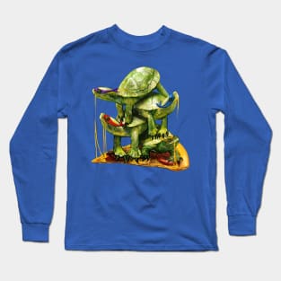 Heroes on an 8th slice - turtle tower! Long Sleeve T-Shirt